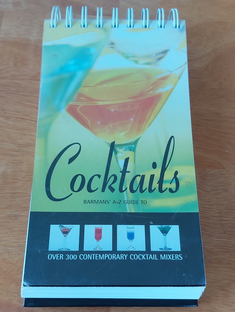 The Barman's A-Z Guide to Cocktails Spiral Bound Recipe Book Stand Up